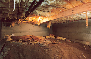 Before view of dirt Crawl Space in Sterling
