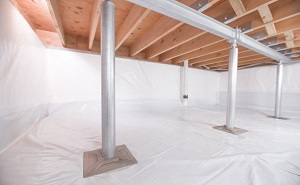 Crawl space structural support jacks installed in Springfield, VA