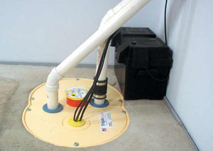 Chantilly installation of a submersible sump pump system