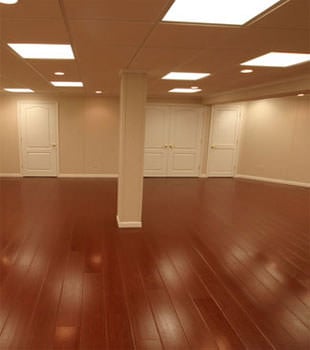 Rosewood faux wood basement flooring for finished basements in Sterling